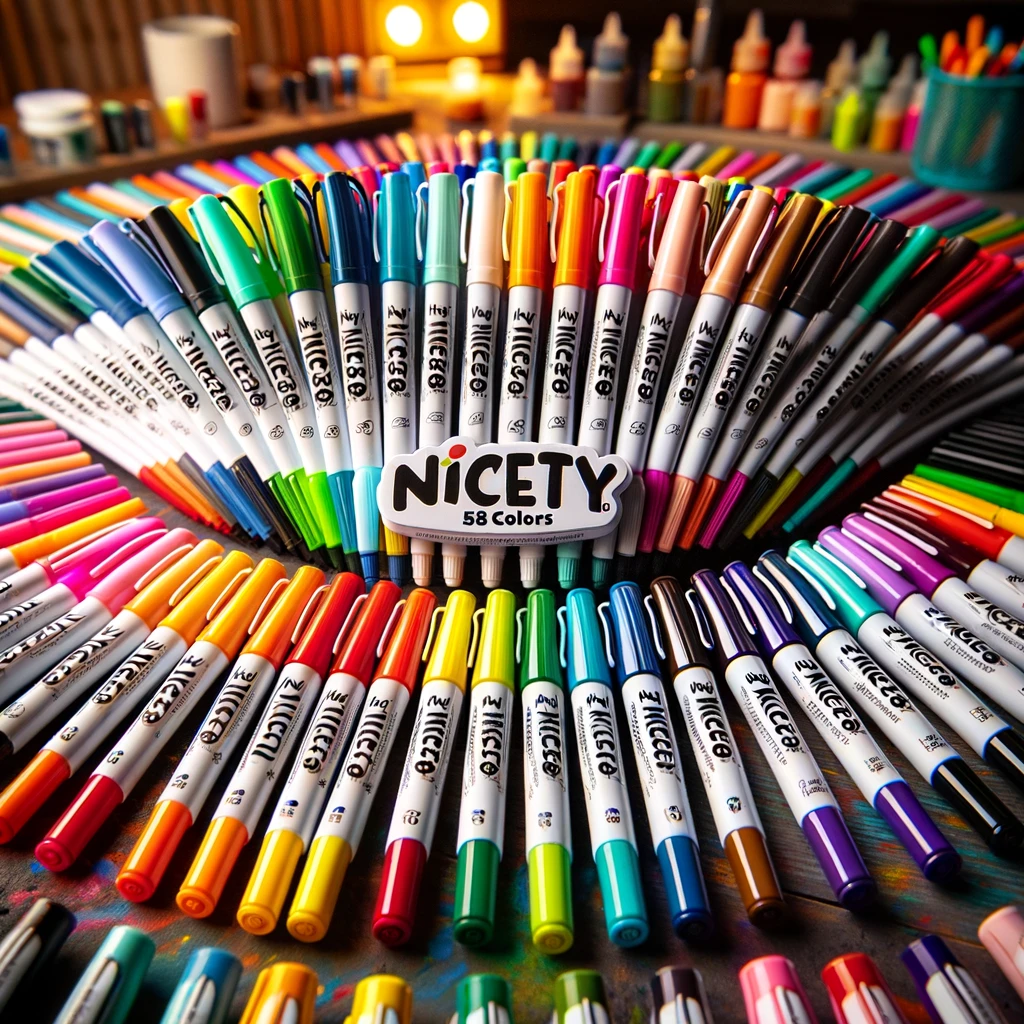 NICETY 58 Colors Acrylic Paint Pens Paint Markers