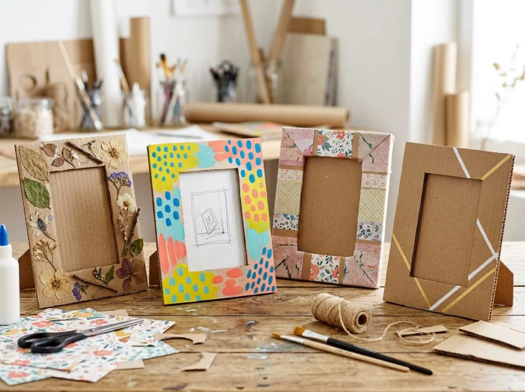Creative cardboard photo frame decoration ideas