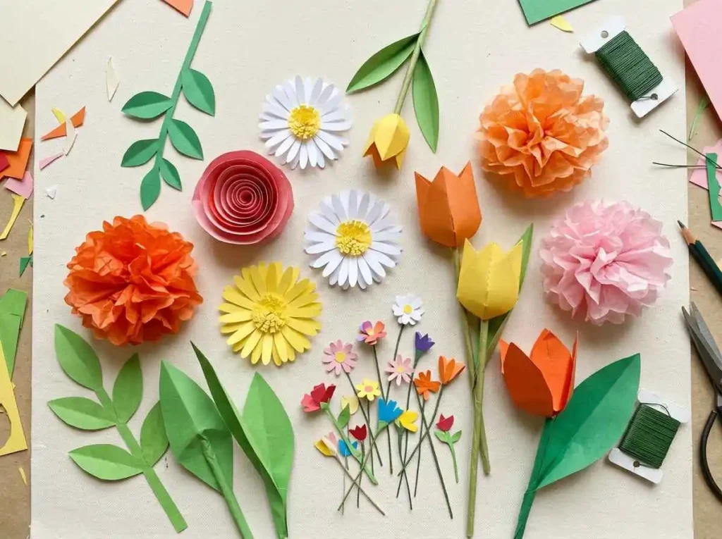 Easy paper flower ideas for beginners with roses daisies and tulips
