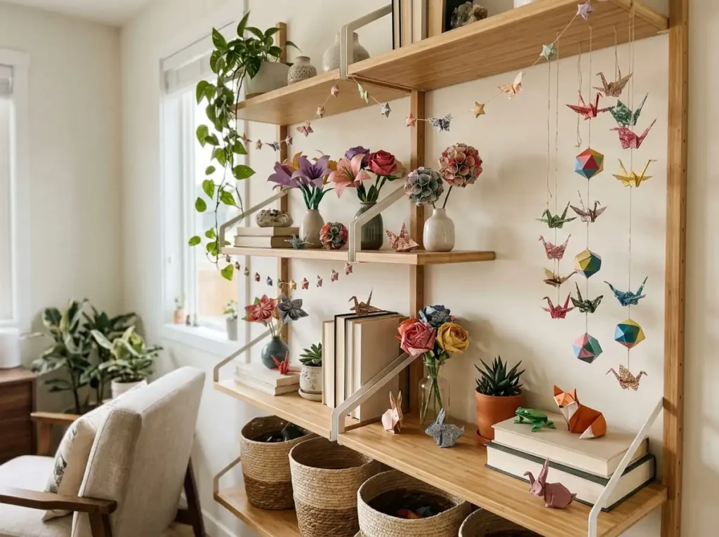 Origami paper decorations used for creative home decoration