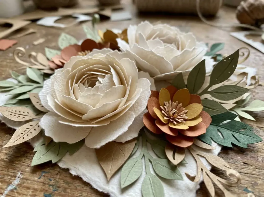 Professional looking DIY paper crafts with layered designs and textures