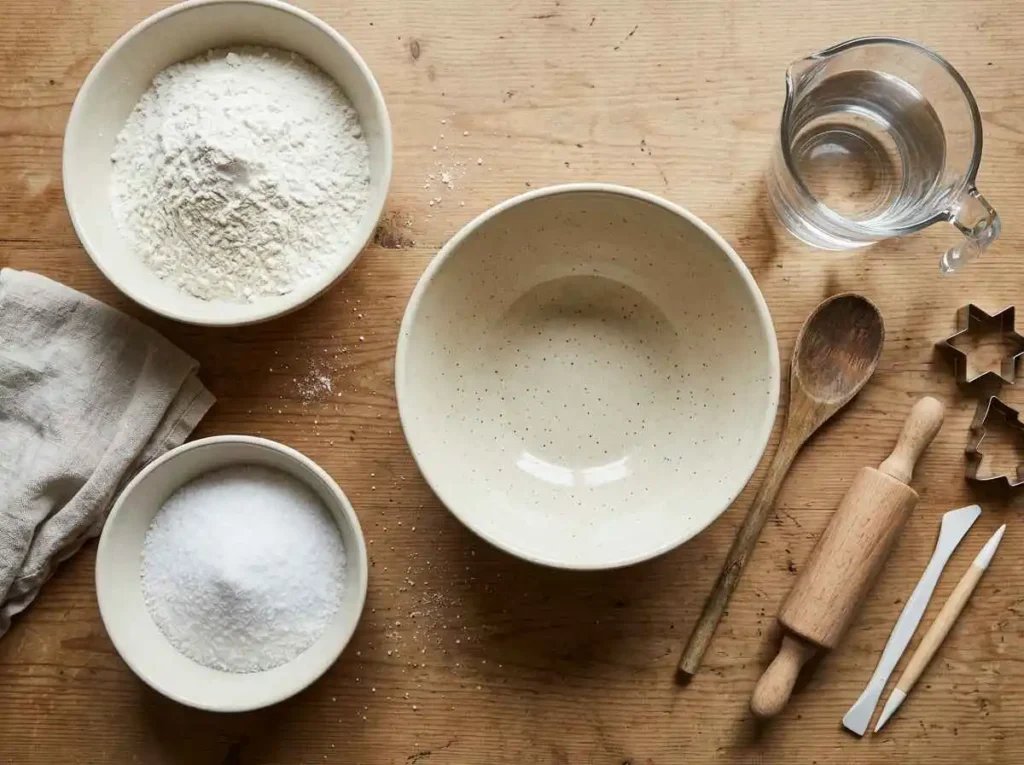 Ingredients needed for making homemade salt dough