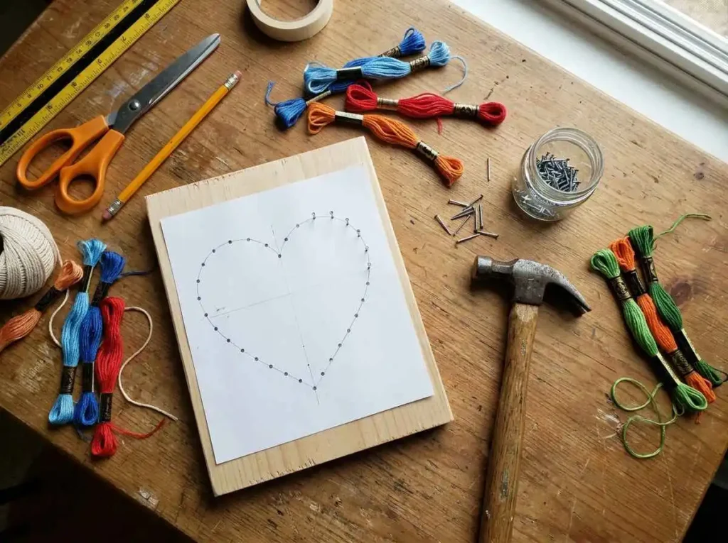 Supplies needed for beginner string art projects