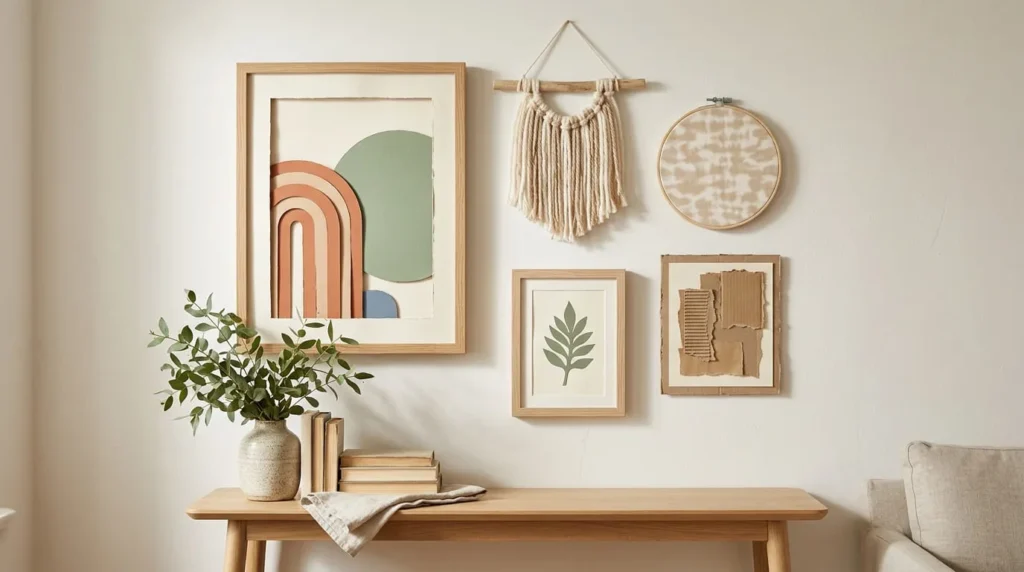 diy handmade wall art with simple materials