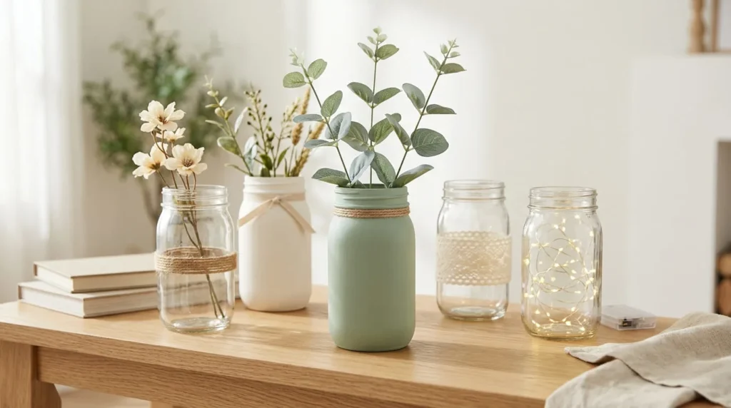 diy mason jar crafts for home decoration