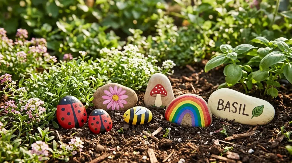 diy painted rocks for garden decoration